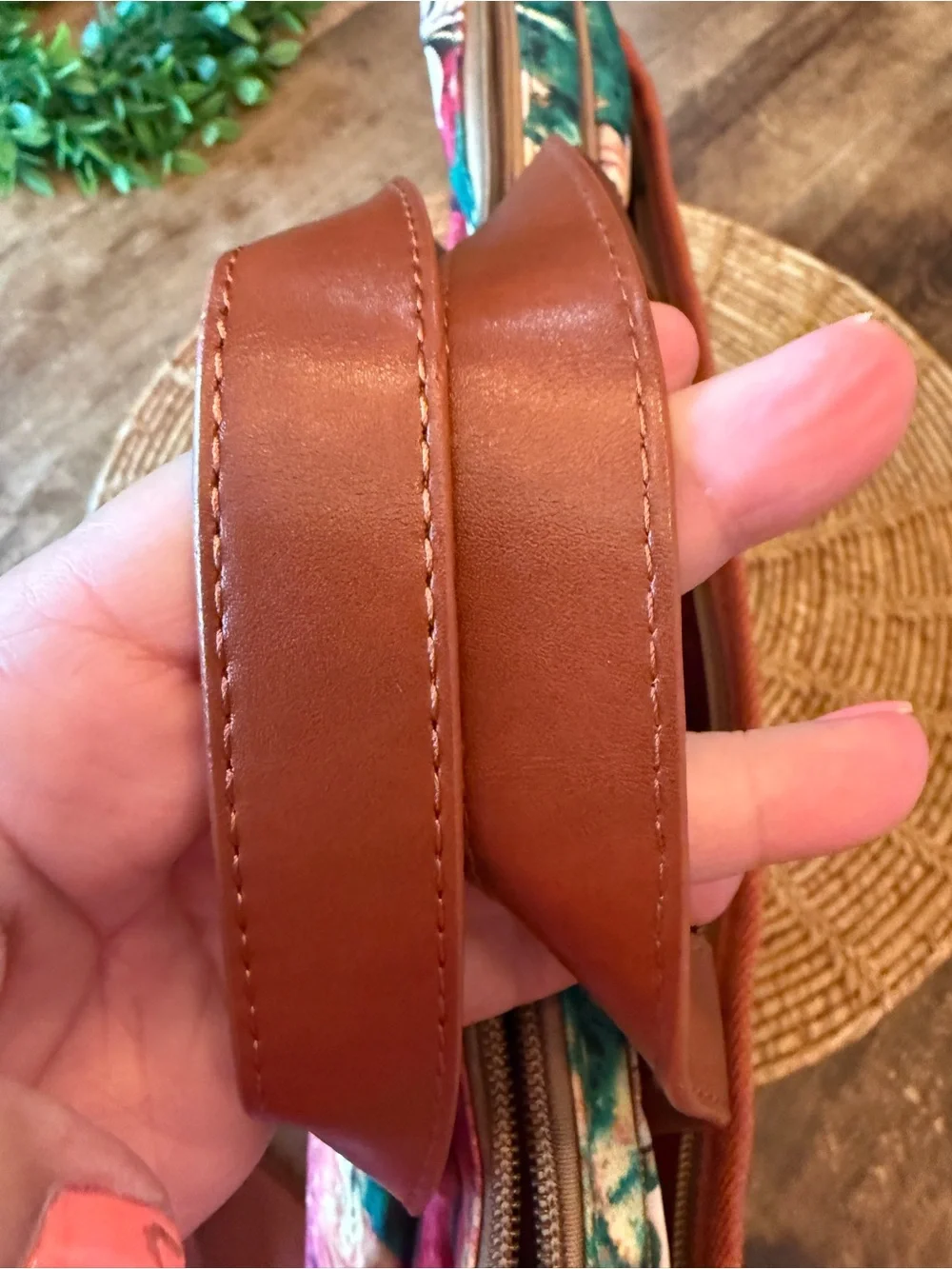 NWOT BAOSHA Floral Computer Briefcase Style Bag with Teal & Pink